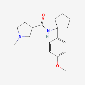 molecular formula C18H26N2O2 B7368041 N-[1-(4-methoxyphenyl)cyclopentyl]-1-methylpyrrolidine-3-carboxamide 