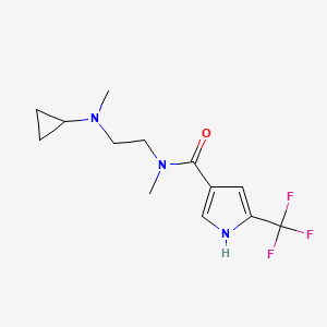 molecular formula C13H18F3N3O B7368054 N-[2-[cyclopropyl(methyl)amino]ethyl]-N-methyl-5-(trifluoromethyl)-1H-pyrrole-3-carboxamide 
