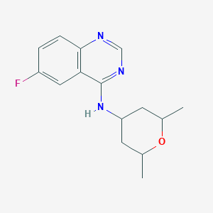 molecular formula C15H18FN3O B7368084 N-(2,6-dimethyloxan-4-yl)-6-fluoroquinazolin-4-amine 
