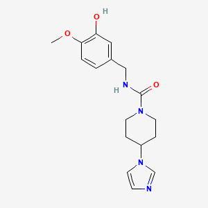 molecular formula C17H22N4O3 B7368086 N-[(3-hydroxy-4-methoxyphenyl)methyl]-4-imidazol-1-ylpiperidine-1-carboxamide 