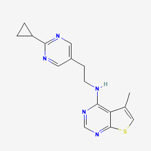 molecular formula C16H17N5S B7368239 N-[2-(2-cyclopropylpyrimidin-5-yl)ethyl]-5-methylthieno[2,3-d]pyrimidin-4-amine 