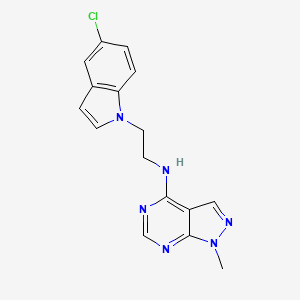 molecular formula C16H15ClN6 B7368262 N-[2-(5-chloroindol-1-yl)ethyl]-1-methylpyrazolo[3,4-d]pyrimidin-4-amine 