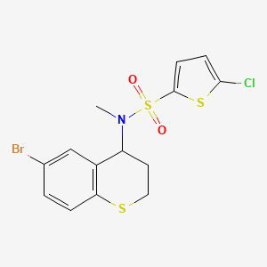 molecular formula C14H13BrClNO2S3 B7368361 N-(6-bromo-3,4-dihydro-2H-thiochromen-4-yl)-5-chloro-N-methylthiophene-2-sulfonamide 