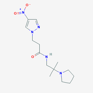 molecular formula C14H23N5O3 B7368413 N-(2-methyl-2-pyrrolidin-1-ylpropyl)-3-(4-nitropyrazol-1-yl)propanamide 