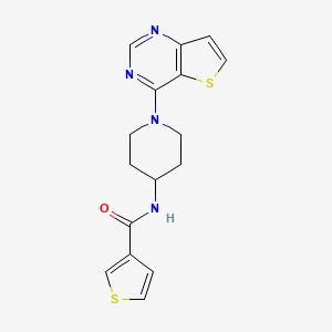 molecular formula C16H16N4OS2 B7368461 N-(1-thieno[3,2-d]pyrimidin-4-ylpiperidin-4-yl)thiophene-3-carboxamide 