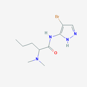 molecular formula C10H17BrN4O B7368575 N-(4-bromo-1H-pyrazol-5-yl)-2-(dimethylamino)pentanamide 