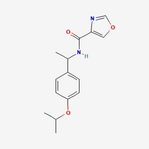 molecular formula C15H18N2O3 B7368656 N-[1-(4-propan-2-yloxyphenyl)ethyl]-1,3-oxazole-4-carboxamide 