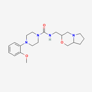 molecular formula C20H30N4O3 B7368718 N-(3,4,6,7,8,8a-hexahydro-1H-pyrrolo[2,1-c][1,4]oxazin-3-ylmethyl)-4-(2-methoxyphenyl)piperazine-1-carboxamide 