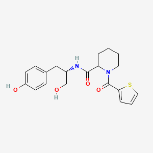 molecular formula C20H24N2O4S B7368743 N-[(2S)-1-hydroxy-3-(4-hydroxyphenyl)propan-2-yl]-1-(thiophene-2-carbonyl)piperidine-2-carboxamide 