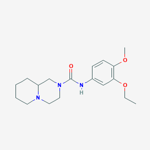 molecular formula C18H27N3O3 B7368767 N-(3-ethoxy-4-methoxyphenyl)-1,3,4,6,7,8,9,9a-octahydropyrido[1,2-a]pyrazine-2-carboxamide 