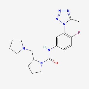 molecular formula C18H24FN7O B7368777 N-[4-fluoro-3-(5-methyltetrazol-1-yl)phenyl]-2-(pyrrolidin-1-ylmethyl)pyrrolidine-1-carboxamide 