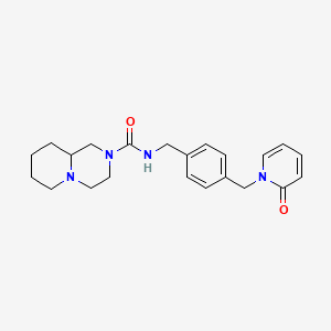 molecular formula C22H28N4O2 B7368788 N-[[4-[(2-oxopyridin-1-yl)methyl]phenyl]methyl]-1,3,4,6,7,8,9,9a-octahydropyrido[1,2-a]pyrazine-2-carboxamide 