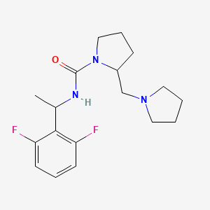 molecular formula C18H25F2N3O B7368793 N-[1-(2,6-difluorophenyl)ethyl]-2-(pyrrolidin-1-ylmethyl)pyrrolidine-1-carboxamide 