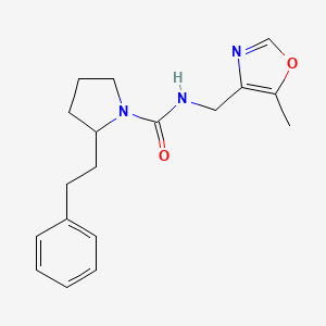molecular formula C18H23N3O2 B7368794 N-[(5-methyl-1,3-oxazol-4-yl)methyl]-2-(2-phenylethyl)pyrrolidine-1-carboxamide 