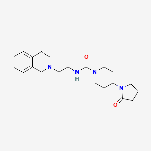 molecular formula C21H30N4O2 B7368807 N-[2-(3,4-dihydro-1H-isoquinolin-2-yl)ethyl]-4-(2-oxopyrrolidin-1-yl)piperidine-1-carboxamide 