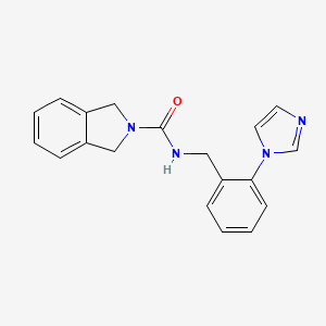 molecular formula C19H18N4O B7369005 N-[(2-imidazol-1-ylphenyl)methyl]-1,3-dihydroisoindole-2-carboxamide 