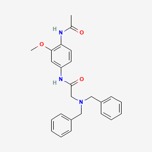 molecular formula C25H27N3O3 B7369078 N-(4-acetamido-3-methoxyphenyl)-2-(dibenzylamino)acetamide 