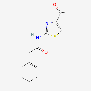 molecular formula C13H16N2O2S B7369082 N-(4-acetyl-1,3-thiazol-2-yl)-2-(cyclohexen-1-yl)acetamide 
