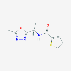 molecular formula C10H11N3O2S B7369201 N-[1-(5-methyl-1,3,4-oxadiazol-2-yl)ethyl]thiophene-2-carboxamide 