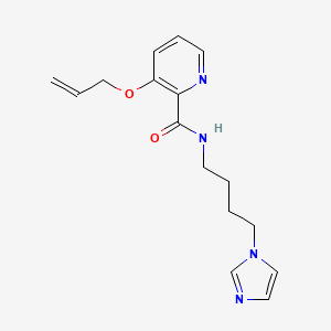 molecular formula C16H20N4O2 B7369291 N-(4-imidazol-1-ylbutyl)-3-prop-2-enoxypyridine-2-carboxamide 