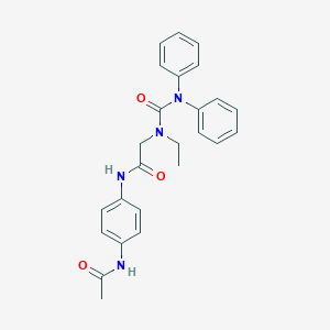 molecular formula C25H26N4O3 B7369365 N-(4-acetamidophenyl)-2-[diphenylcarbamoyl(ethyl)amino]acetamide 