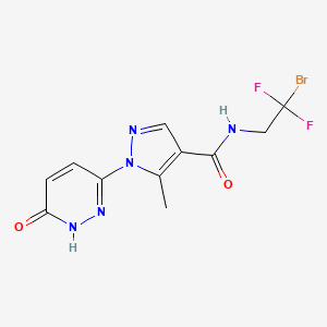 molecular formula C11H10BrF2N5O2 B7369585 N-(2-bromo-2,2-difluoroethyl)-5-methyl-1-(6-oxo-1H-pyridazin-3-yl)pyrazole-4-carboxamide 