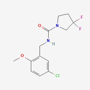 molecular formula C13H15ClF2N2O2 B7369655 N-[(5-chloro-2-methoxyphenyl)methyl]-3,3-difluoropyrrolidine-1-carboxamide 