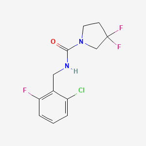 molecular formula C12H12ClF3N2O B7369658 N-[(2-chloro-6-fluorophenyl)methyl]-3,3-difluoropyrrolidine-1-carboxamide 