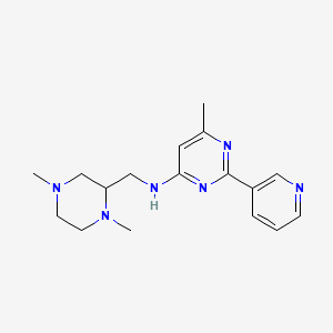 molecular formula C17H24N6 B7370210 N-[(1,4-dimethylpiperazin-2-yl)methyl]-6-methyl-2-pyridin-3-ylpyrimidin-4-amine 