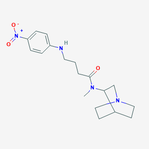 molecular formula C18H26N4O3 B7370352 N-(1-azabicyclo[2.2.2]octan-3-yl)-N-methyl-4-(4-nitroanilino)butanamide 