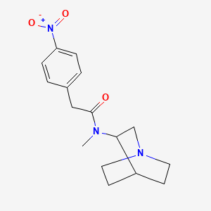 molecular formula C16H21N3O3 B7370359 N-(1-azabicyclo[2.2.2]octan-3-yl)-N-methyl-2-(4-nitrophenyl)acetamide 