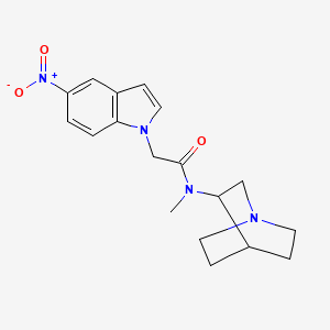 molecular formula C18H22N4O3 B7370362 N-(1-azabicyclo[2.2.2]octan-3-yl)-N-methyl-2-(5-nitroindol-1-yl)acetamide 
