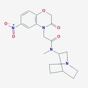 molecular formula C18H22N4O5 B7370363 N-(1-azabicyclo[2.2.2]octan-3-yl)-N-methyl-2-(6-nitro-3-oxo-1,4-benzoxazin-4-yl)acetamide 