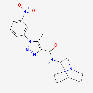 molecular formula C18H22N6O3 B7370365 N-(1-azabicyclo[2.2.2]octan-3-yl)-N,5-dimethyl-1-(3-nitrophenyl)triazole-4-carboxamide 