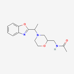 molecular formula C16H21N3O3 B7370538 N-[[4-[1-(1,3-benzoxazol-2-yl)ethyl]morpholin-2-yl]methyl]acetamide 