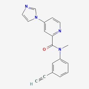 molecular formula C18H14N4O B7370651 N-(3-ethynylphenyl)-4-imidazol-1-yl-N-methylpyridine-2-carboxamide 