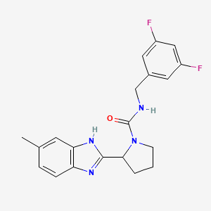 molecular formula C20H20F2N4O B7370672 N-[(3,5-difluorophenyl)methyl]-2-(6-methyl-1H-benzimidazol-2-yl)pyrrolidine-1-carboxamide 