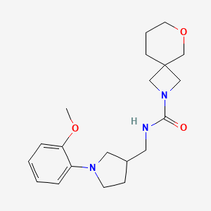 molecular formula C20H29N3O3 B7370699 N-[[1-(2-methoxyphenyl)pyrrolidin-3-yl]methyl]-6-oxa-2-azaspiro[3.5]nonane-2-carboxamide 