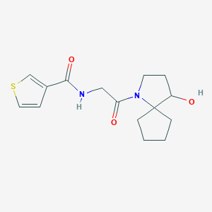 molecular formula C15H20N2O3S B7370738 N-[2-(4-hydroxy-1-azaspiro[4.4]nonan-1-yl)-2-oxoethyl]thiophene-3-carboxamide 