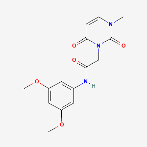 molecular formula C15H17N3O5 B7370774 N-(3,5-dimethoxyphenyl)-2-(3-methyl-2,6-dioxopyrimidin-1-yl)acetamide 