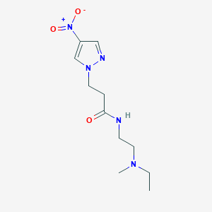 molecular formula C11H19N5O3 B7370787 N-[2-[ethyl(methyl)amino]ethyl]-3-(4-nitropyrazol-1-yl)propanamide 