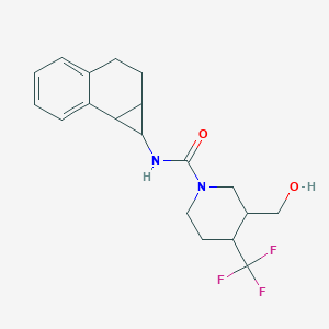 molecular formula C19H23F3N2O2 B7370827 N-(1a,2,3,7b-tetrahydro-1H-cyclopropa[a]naphthalen-1-yl)-3-(hydroxymethyl)-4-(trifluoromethyl)piperidine-1-carboxamide 
