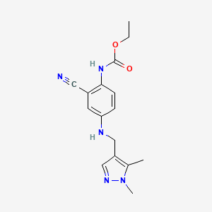 molecular formula C16H19N5O2 B7370839 ethyl N-[2-cyano-4-[(1,5-dimethylpyrazol-4-yl)methylamino]phenyl]carbamate 