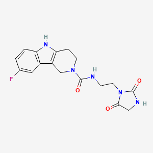 molecular formula C17H18FN5O3 B7370859 N-[2-(2,5-dioxoimidazolidin-1-yl)ethyl]-8-fluoro-1,3,4,5-tetrahydropyrido[4,3-b]indole-2-carboxamide 