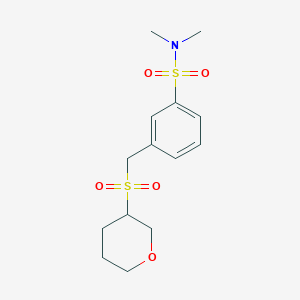 molecular formula C14H21NO5S2 B7370918 N,N-dimethyl-3-(oxan-3-ylsulfonylmethyl)benzenesulfonamide 