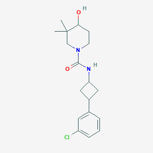 molecular formula C18H25ClN2O2 B7370958 N-[3-(3-chlorophenyl)cyclobutyl]-4-hydroxy-3,3-dimethylpiperidine-1-carboxamide 