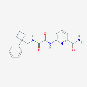 molecular formula C19H20N4O3 B7370974 N'-(6-carbamoylpyridin-2-yl)-N-[(1-phenylcyclobutyl)methyl]oxamide 