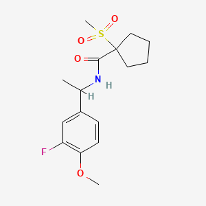 molecular formula C16H22FNO4S B7370991 N-[1-(3-fluoro-4-methoxyphenyl)ethyl]-1-methylsulfonylcyclopentane-1-carboxamide 