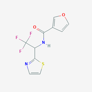 molecular formula C10H7F3N2O2S B7371034 N-[2,2,2-trifluoro-1-(1,3-thiazol-2-yl)ethyl]furan-3-carboxamide 