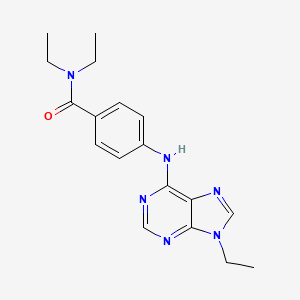 molecular formula C18H22N6O B7371058 N,N-diethyl-4-[(9-ethylpurin-6-yl)amino]benzamide 